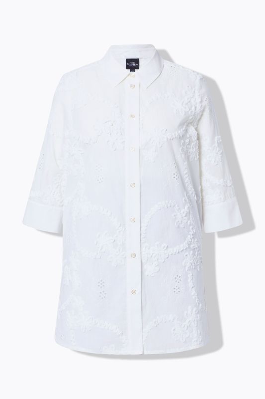 Floral Ribbon Embroidered Blouse