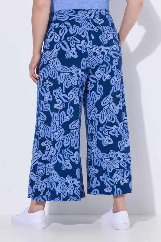 Floral Brushstroke Elastic Waist Culottes
