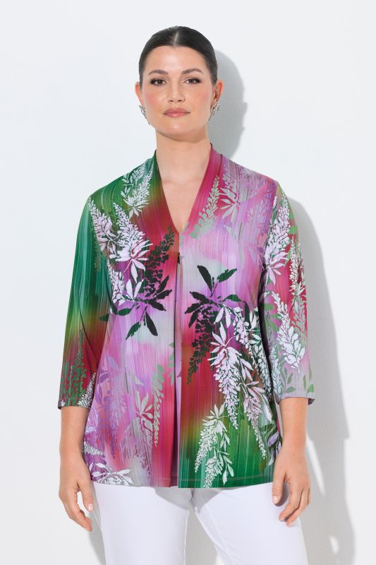 Блуза с флорален градиент