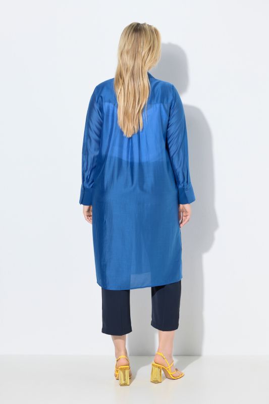 Sheer Long Sleeve Shirt Dress