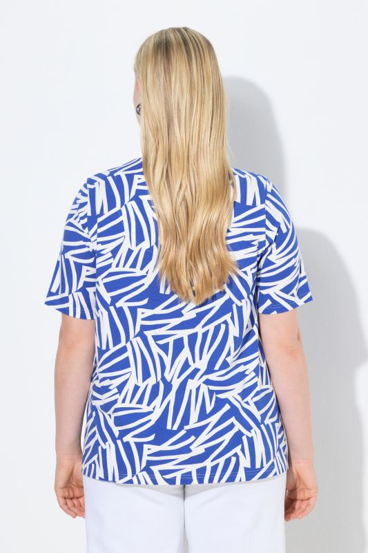 Abstract Print Stretch Fit Tee