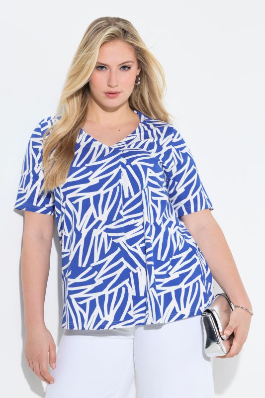Abstract Print Stretch Fit Tee