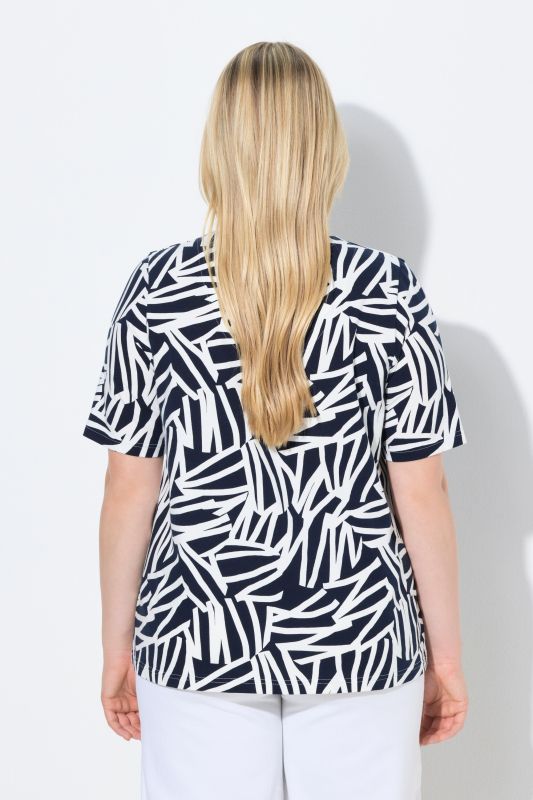 Abstract Print Stretch Fit Tee