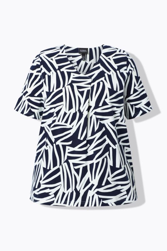 Abstract Print Stretch Fit Tee