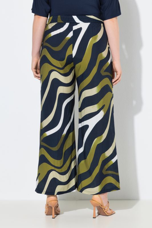 Earthy Zebra Print Elastic Waist Pants