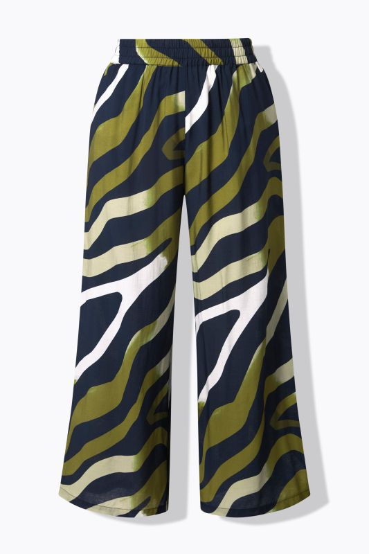 Earthy Zebra Print Elastic Waist Pants