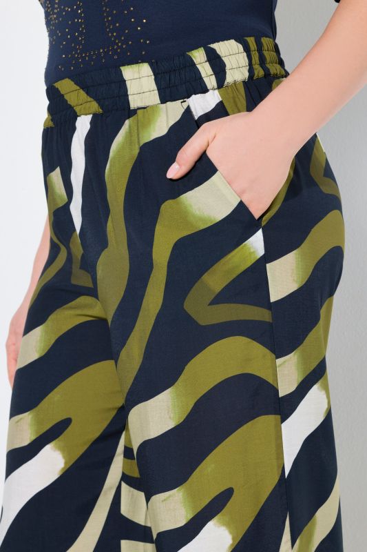 Earthy Zebra Print Elastic Waist Pants