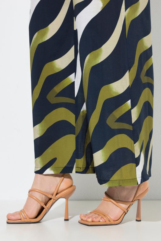 Earthy Zebra Print Elastic Waist Pants