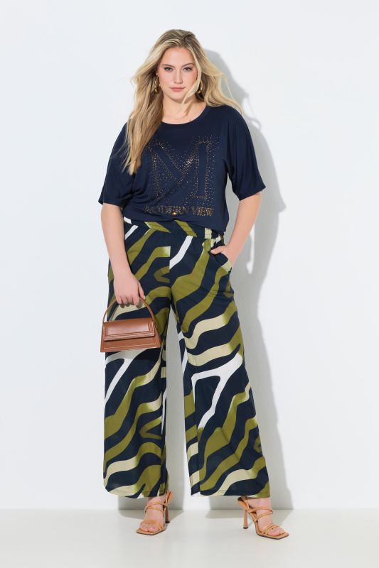 Earthy Zebra Print Elastic Waist Pants