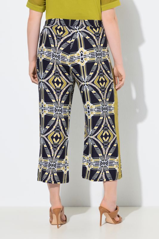 Geometric Print Elastic Waist Culottes