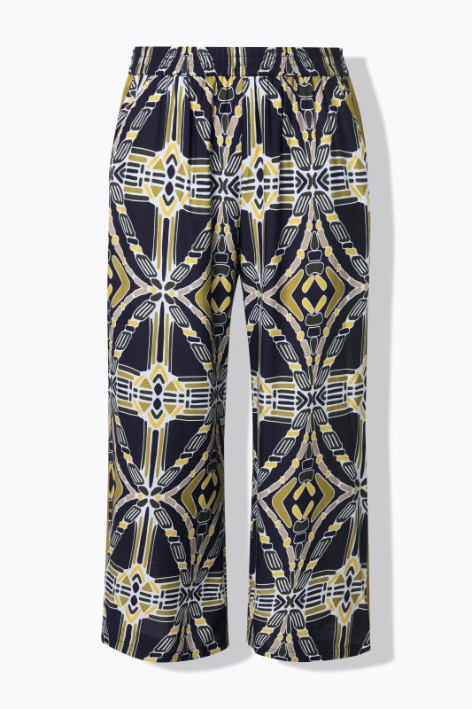 Geometric Print Elastic Waist Culottes