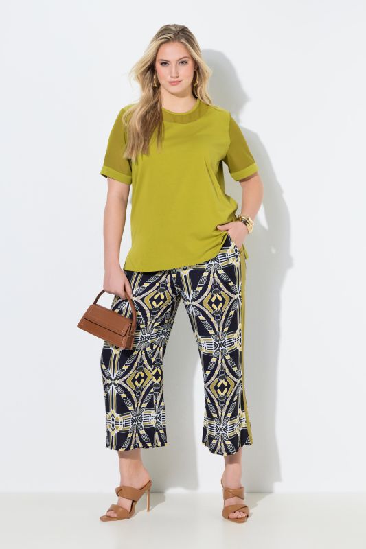 Geometric Print Elastic Waist Culottes