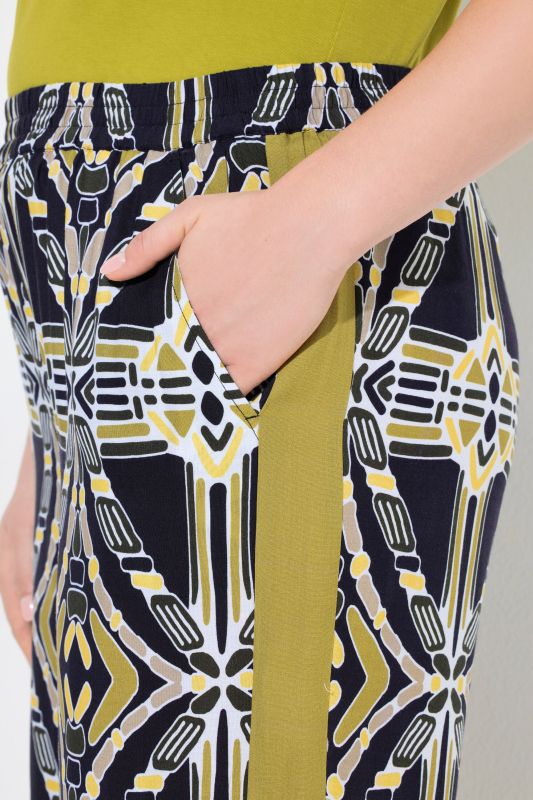 Geometric Print Elastic Waist Culottes