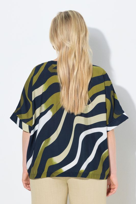Earthy Zebra Print Oversized Blouse