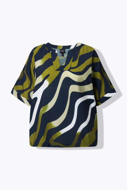 Earthy Zebra Print Oversized Blouse