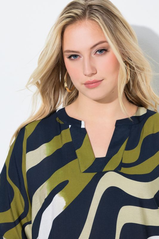 Earthy Zebra Print Oversized Blouse