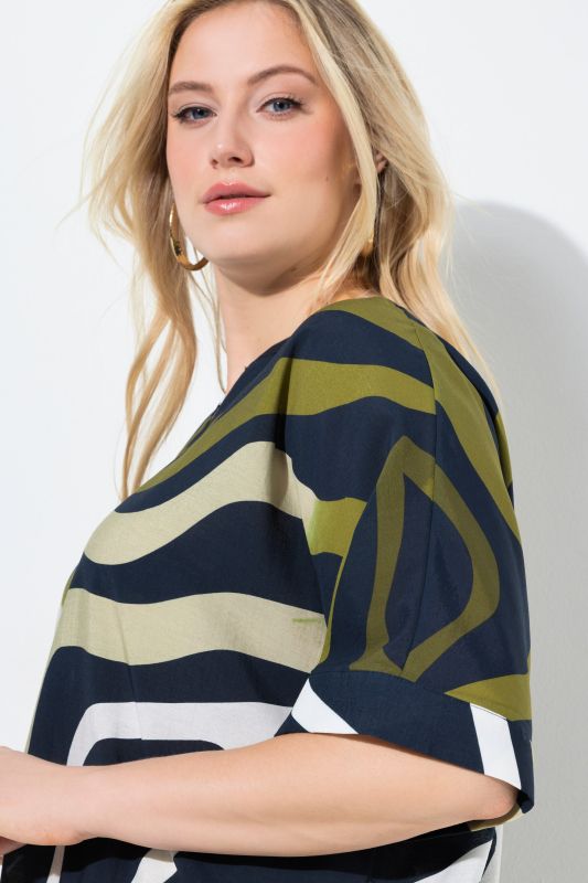 Earthy Zebra Print Oversized Blouse