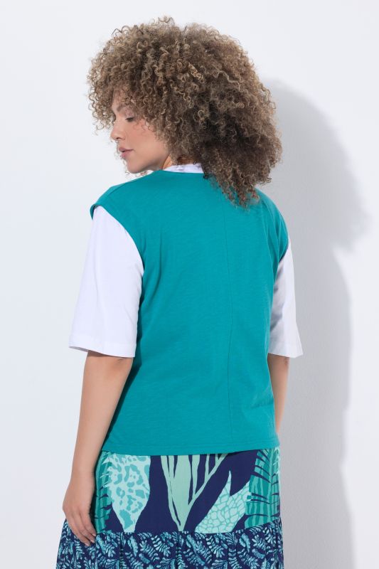 Slub Jersey Button Down Vest