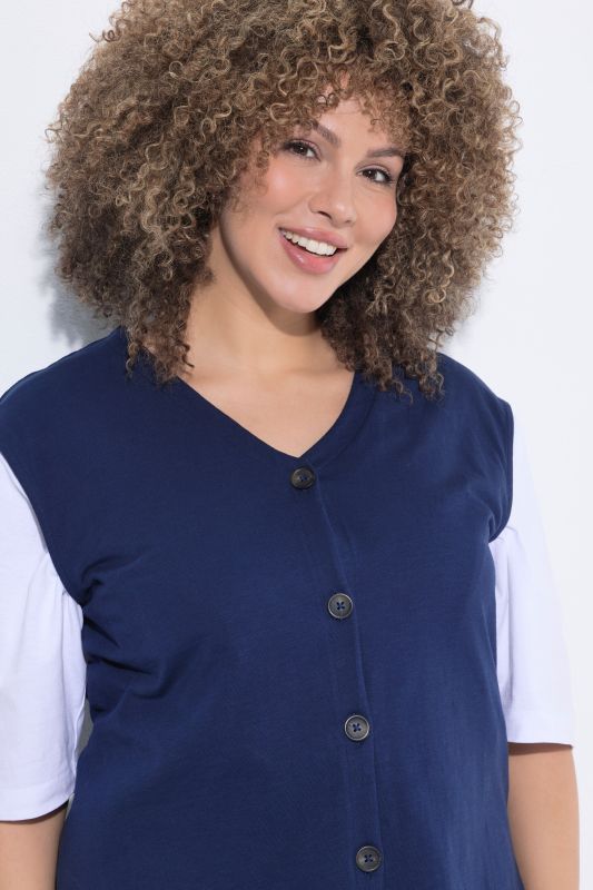 Slub Jersey Button Down Vest