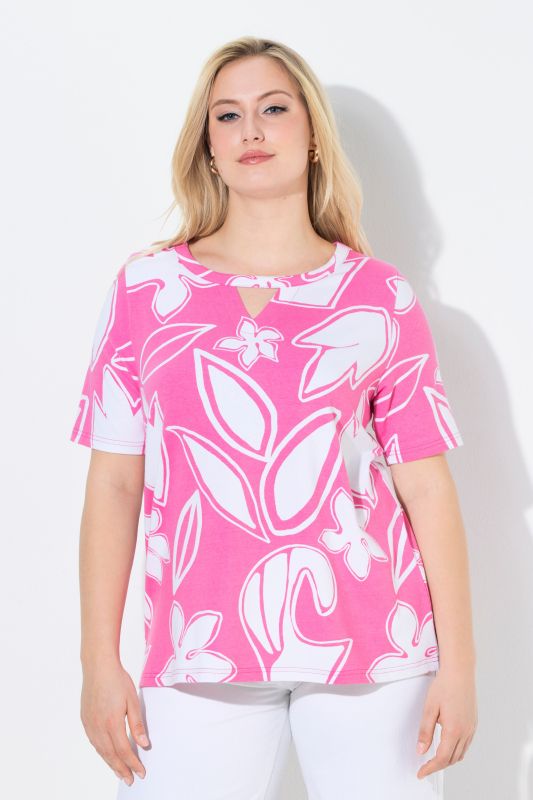 Тениска с модерен флорален принт