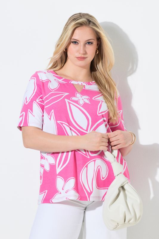 Тениска с модерен флорален принт