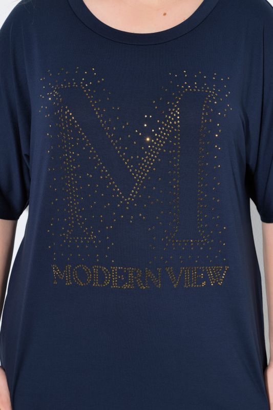 Rhinestoned Modern View Tee