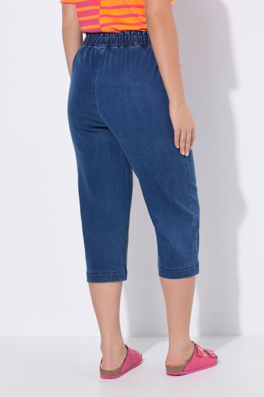 Cropped Denim Look Lyocell Pants