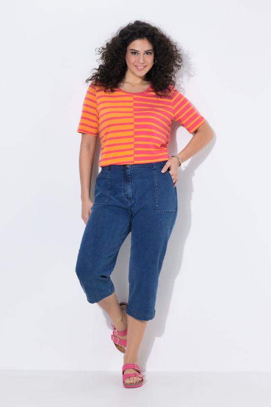 Cropped Denim Look Lyocell Pants