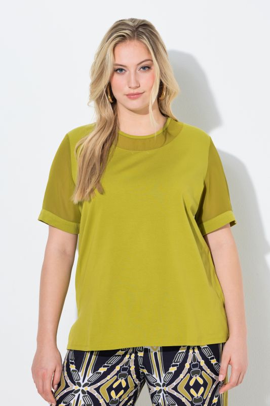 Sheer Mesh Panel Tee