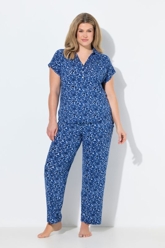 Leopard Print Short Sleeve Pajama Set