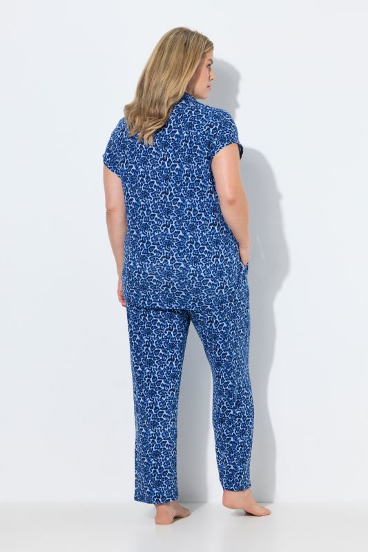 Leopard Print Short Sleeve Pajama Set