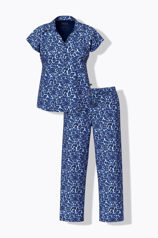 Leopard Print Short Sleeve Pajama Set