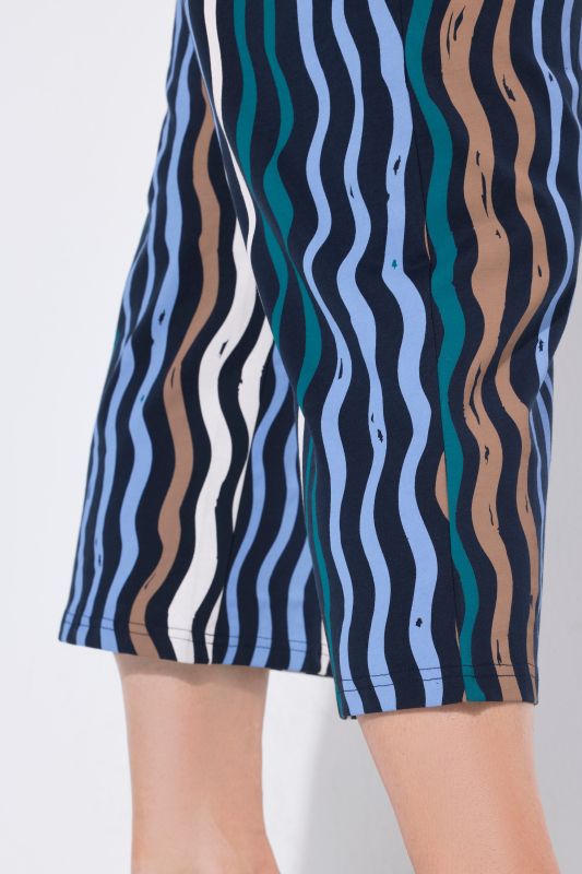 Eco Cotton Wave Print Elastic Waist Culottes