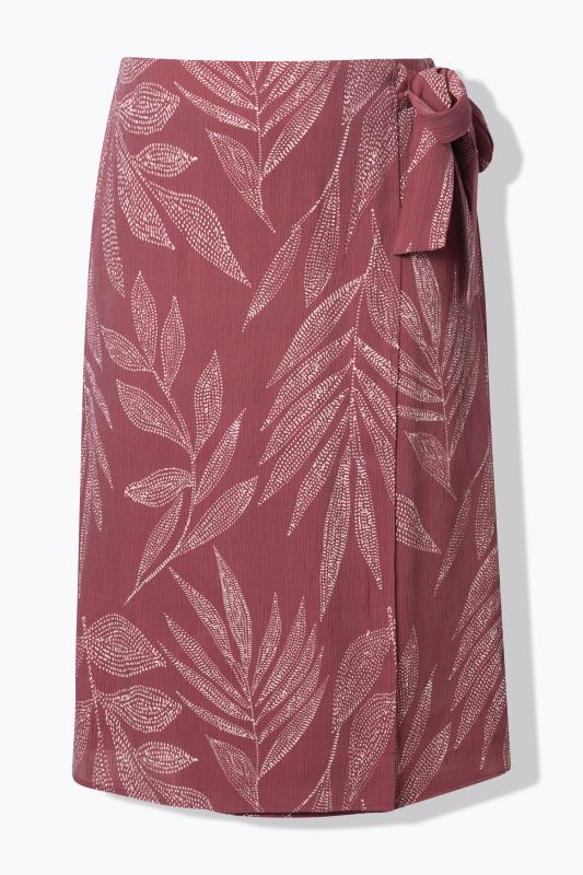 Eco Viscose Leaf Print Wrap Skirt