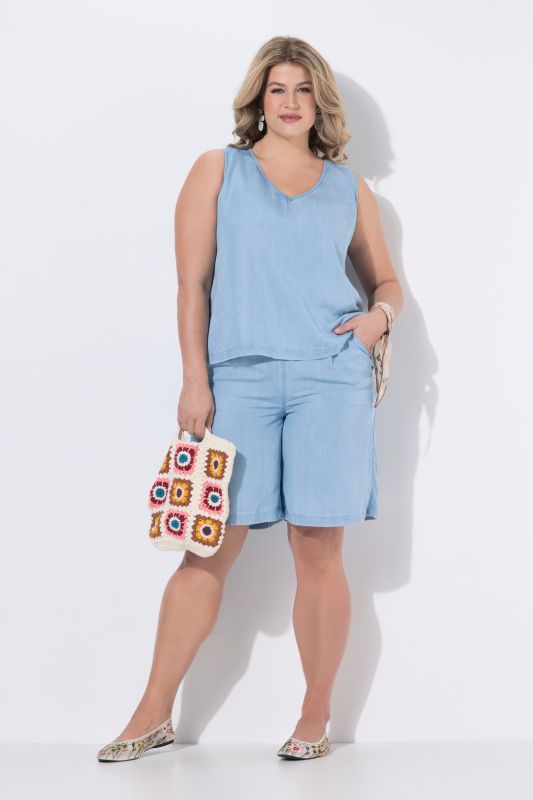 Organic Lyocell Denim Look Bermuda Shorts