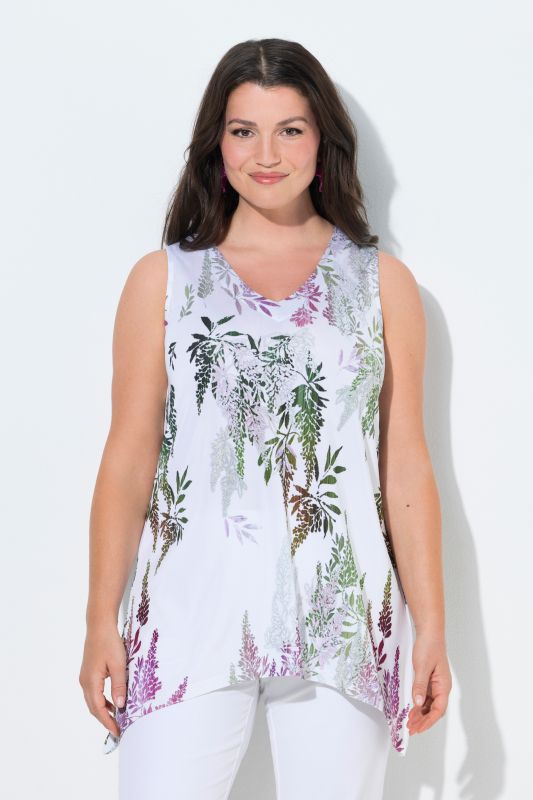 Floral Gradient Sleeveless Slinky Blouse