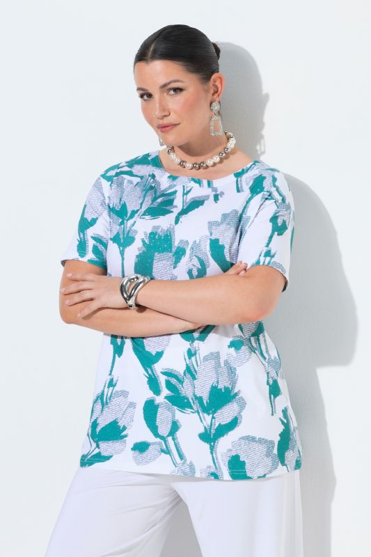 Monochrome Floral Pima Cotton Tee