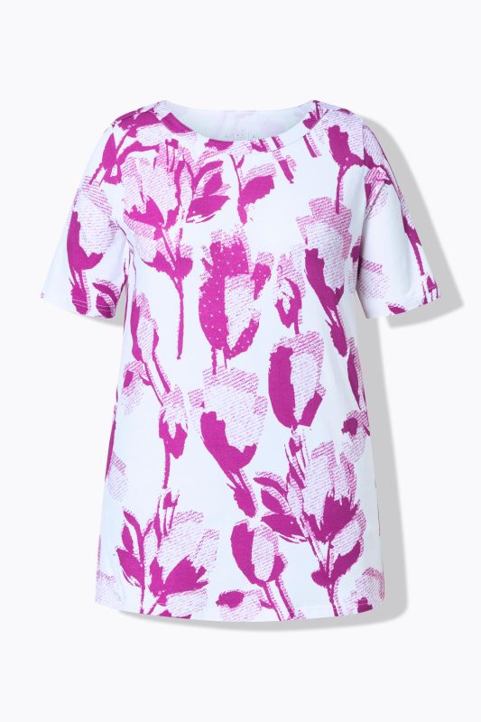 Monochrome Floral Pima Cotton Tee