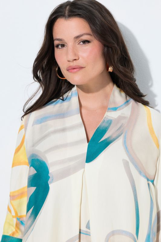 Floral Brushstroke Satin Blouse