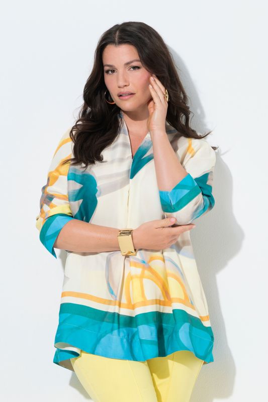 Floral Brushstroke Satin Blouse