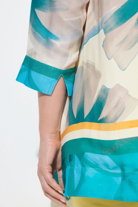 Floral Brushstroke Satin Blouse