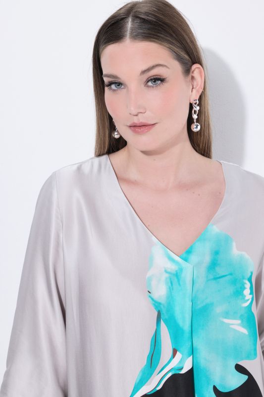 Satin Floral Motif Blouse