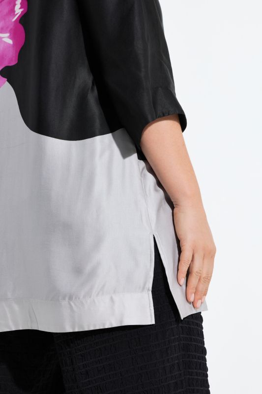 Satin Floral Motif Blouse