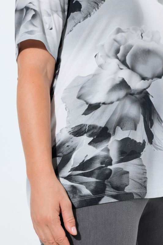 Floral V-Neck Viscose Jersey Tee