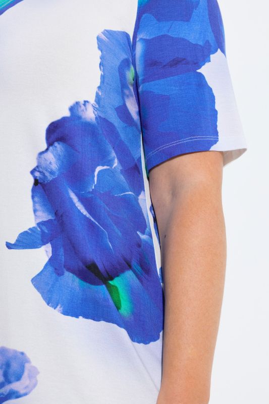 Floral V-Neck Viscose Jersey Tee