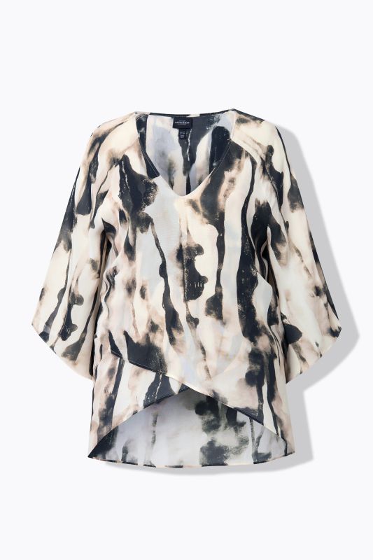 Printed Asymmetric Chiffon Blouse