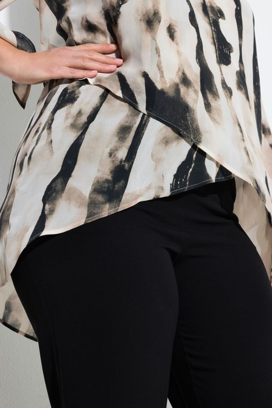 Printed Asymmetric Chiffon Blouse