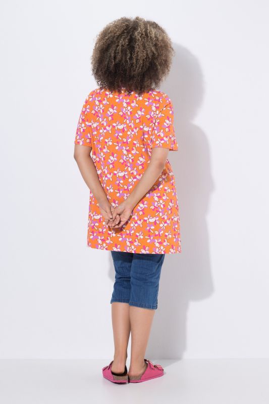 Minimal Floral Print Knit Tunic