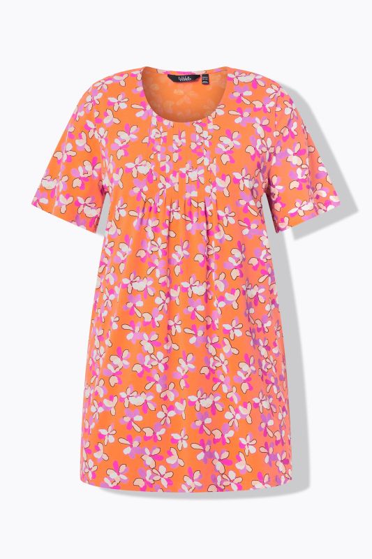 Minimal Floral Print Knit Tunic