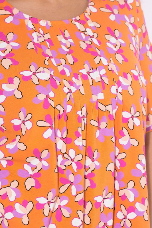 Minimal Floral Print Knit Tunic